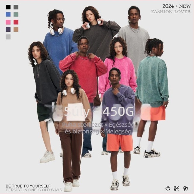 Férfi nehéz Hoodie logó hímzéssel, pulóveres dizájn, kapucnival, fleece-béléssel, pamut 51-70%, kenguruzseb