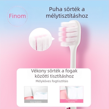 Felnőtt kézi fogkefe, puha sörtékkel, ínyvédő funkció, modell 001, 3 darabos készlet