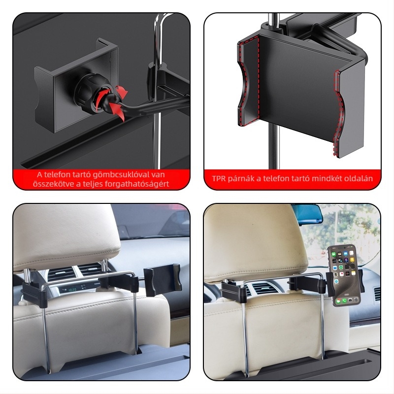 Shunwei autós telefon-tartó összecsukható mini asztallal, műanyagból, beépített kártya rögzítés, univerzális kompatibilitás