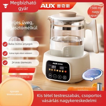 Üvegből készült egészségkanna bébitáps-regulátorral és tejmelegítővel, otthoni elektromos vízforraló, 1–1,5 L, 220V, 500–1000W, érintéses vezérlés