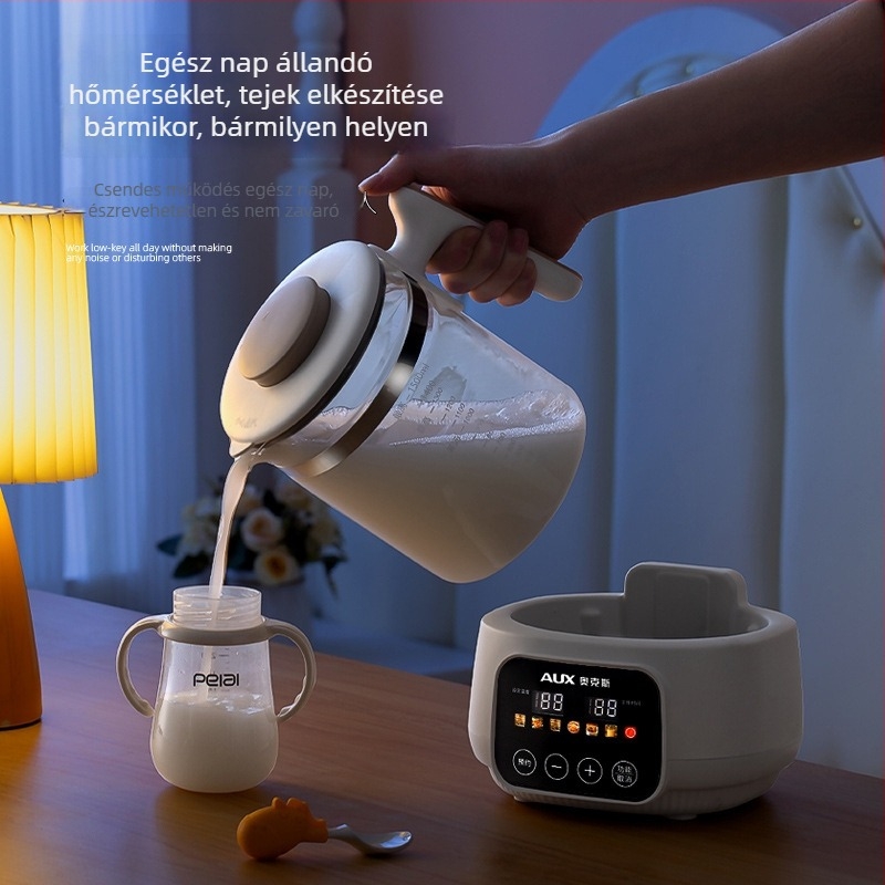 Üvegből készült egészségkanna bébitáps-regulátorral és tejmelegítővel, otthoni elektromos vízforraló, 1–1,5 L, 220V, 500–1000W, érintéses vezérlés