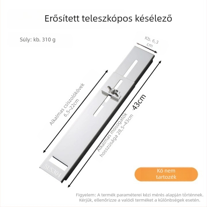 Rozsdamentes acél grindstone fix állvány konyhai késekhez – állítható, kihúzható tartó, modern minimalist stílus, Shengwang 33050