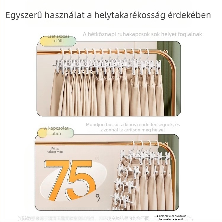 Szoknya- és nadrágklipsz készlet – csúszásgátló, nyom nélkül, PP anyag, 10 db
