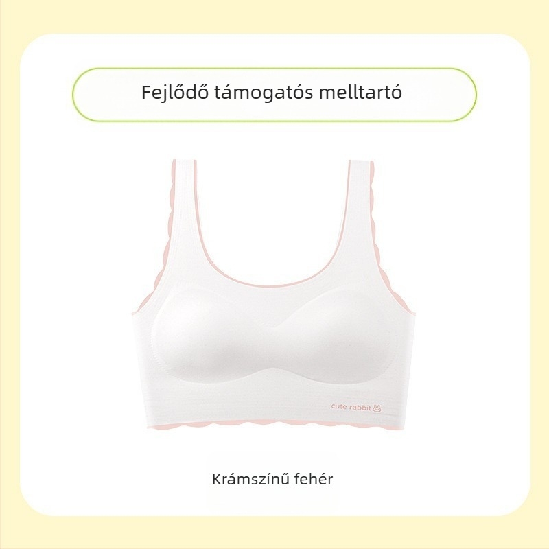 Lányoknak szánt melltartó-vest 12–15 éveseknek, Nylon + Spandex, Teljes kosár, Finom formázó kosár, Nylon bélés