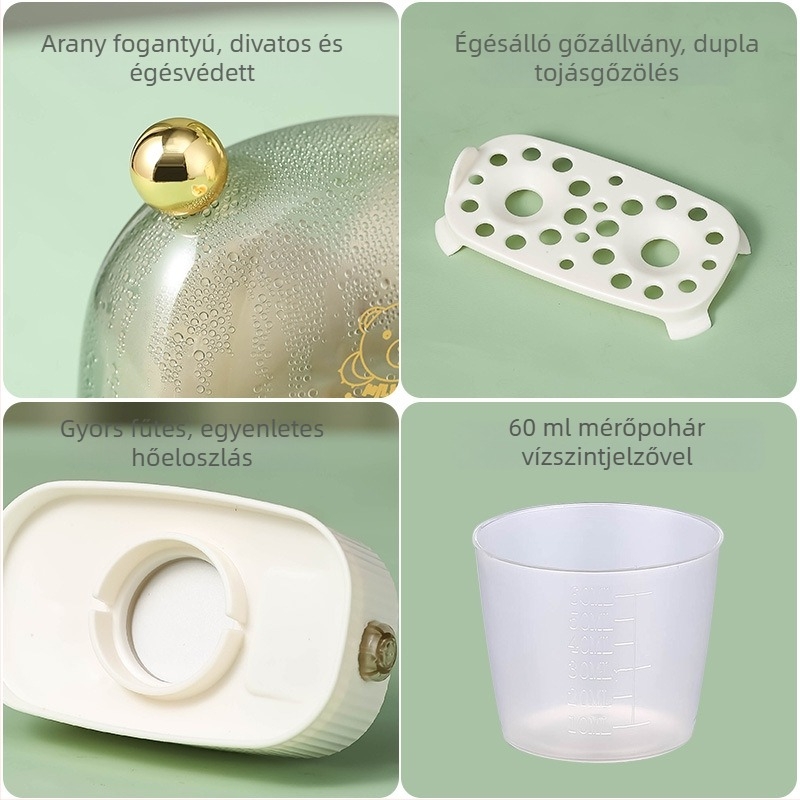 HP101 Tojásfőző, kapacitás 2–3 tojás, 220V, 50Hz, 120W