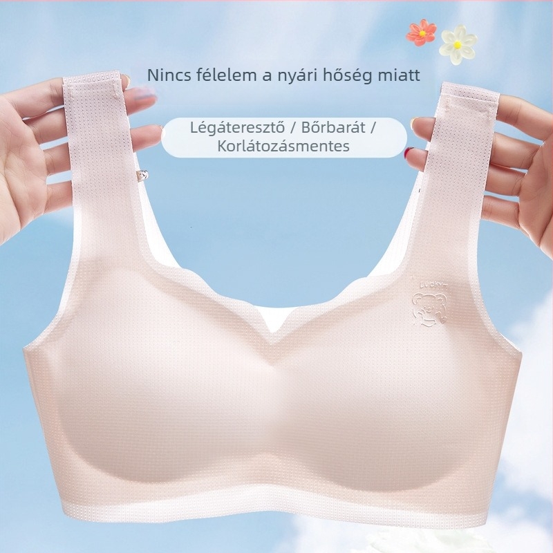 Sima, lélegző csőtop melltartó iskolás lányoknak, rögzített kettős vállpántokkal