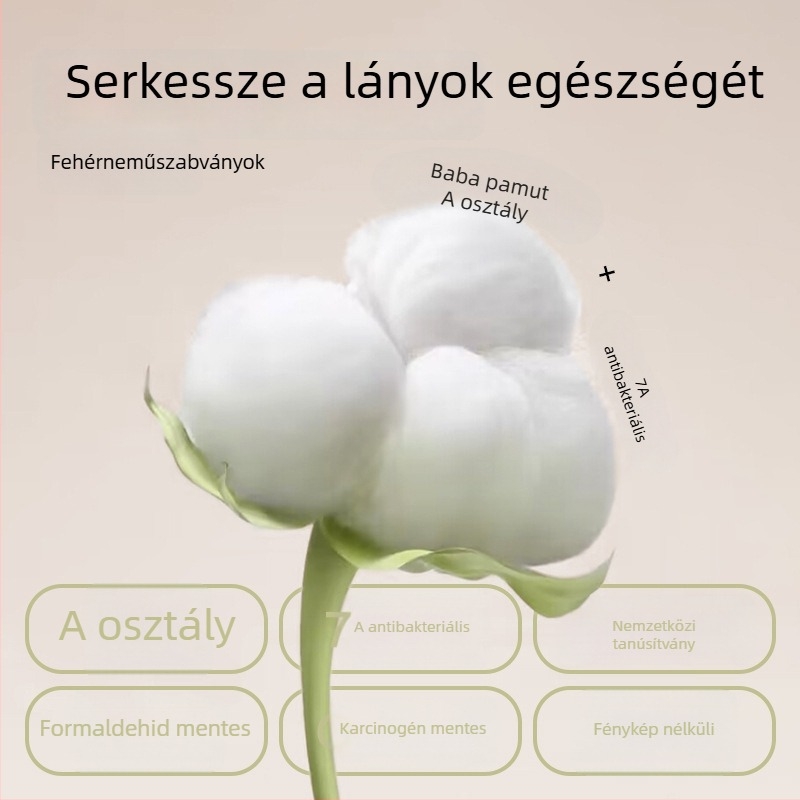 Anfeiya Pamutból készült teljes kosaras melltartó középiskolás lányoknak (12–15 évesek), vékony formázott habcsésze, rögzített dupla pántok, zár nélkül