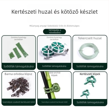 Qiwang Otthoni kertészkedési kötöző készlet – műanyag bevonatú kötöződrót növények támasztásához