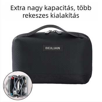 Bei Lian Excellence Digitális Tároló Táska – PU kocka alakú utazási rendező kozmetikumok és higiéniai termékek számára, többfunkciós