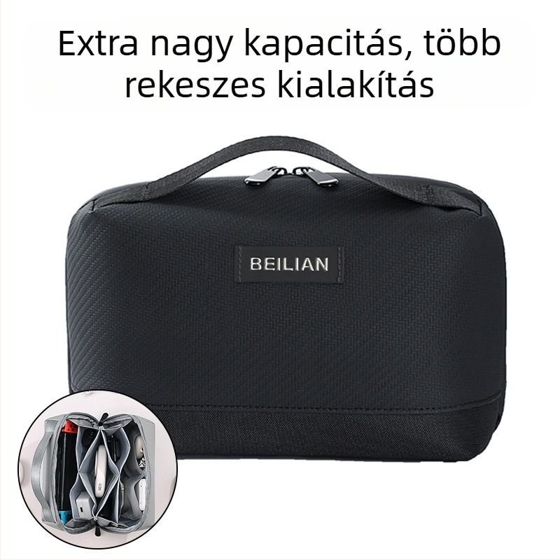 Bei Lian Excellence Digitális Tároló Táska – PU kocka alakú utazási rendező kozmetikumok és higiéniai termékek számára, többfunkciós