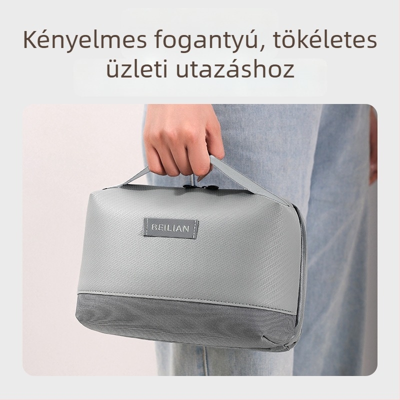 Bei Lian Excellence Digitális Tároló Táska – PU kocka alakú utazási rendező kozmetikumok és higiéniai termékek számára, többfunkciós