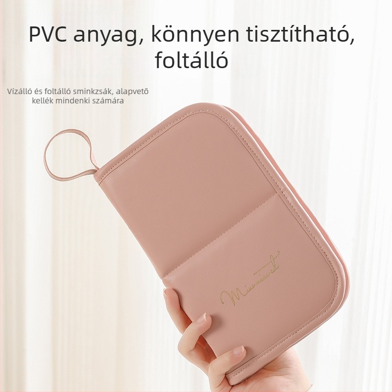 Beilian sminkecset tároló táska – kézben hordozható, PVC anyag, többfunkciós, utazáshoz, smink és ecset tároló