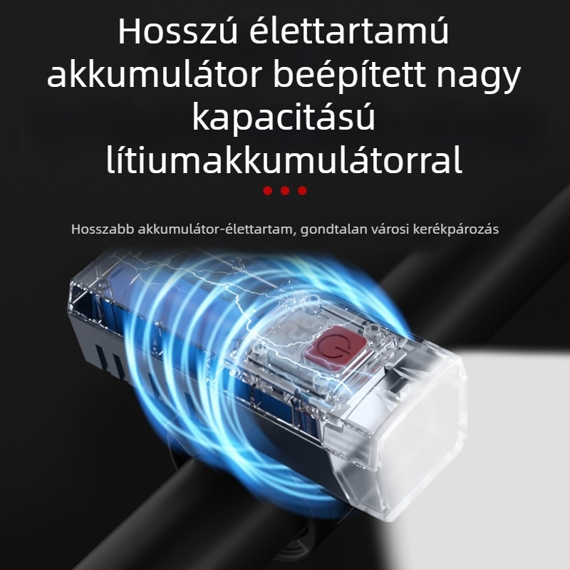 Okos digitális kijelzős kerékpár első lámpa – ultranagy fényerő, kültéri éjszakai kerékpározáshoz, előre irányú keresőfény, kézi zseblámpa