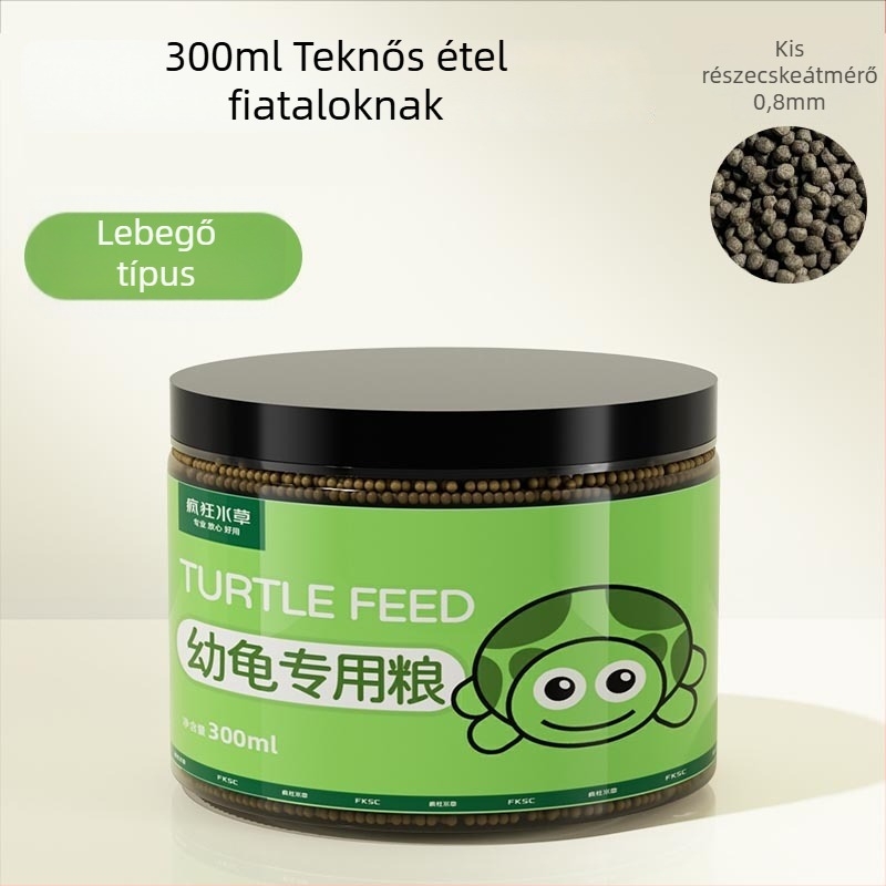 Vízi teknősöknek – granulált etetés, 300 g, Crazy Water Grass márka, vízi háziállatoknak