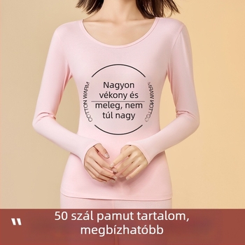 Pamut alapréteg hosszú ujjú felső, kerek nyakú, 90–95% pamut, 181–200 g/m² középvastagság