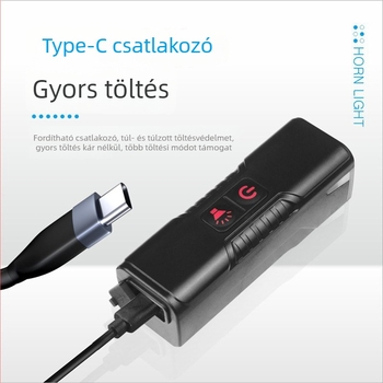 QY 2-in-1 kerékpár kürt és első lámpa – újratölthető, könnyen telepíthető éjszakai tekeréshez