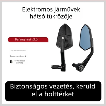 Fangyu kormányrész hátul tükör – alumínium ötvözet, négyszögletes tükör, jobb menetű csatlakozás, kétkerekű járműhöz