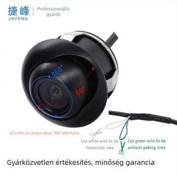 JF-050 360° panorámás autókamera éjjellátással, 520TVL felbontás, 12V tápegység, 170° látószög