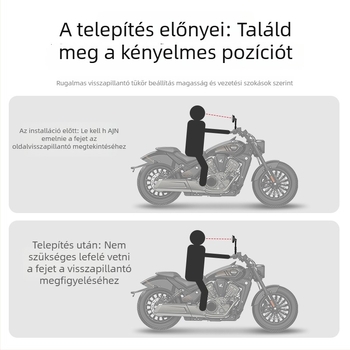 Hátsó nézet tükör, ZGLS25, rozsdamentes acél magasságító csavar, sík tükör, menet 1,25 mm