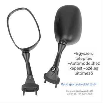Motorkerékpár hátsó néző visszapillantó Kawasaki ninjia 2005-2008 – PP ház, alumínium ötvözet rúd, modell ZY1013E