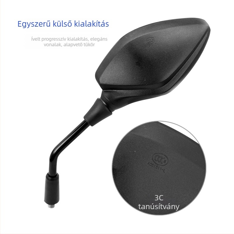 Motorkerékpár hátsó tükör, négyzet alakú, PP burkolat; modell JDL307; kompatibilis a CBF190 és a Blast Front Eye-modellekkel