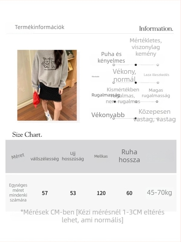 Hímzett kutyás patch-es pulóver, ujjai drop-shoulder, kerek nyakú, pamut-poliészter keverék