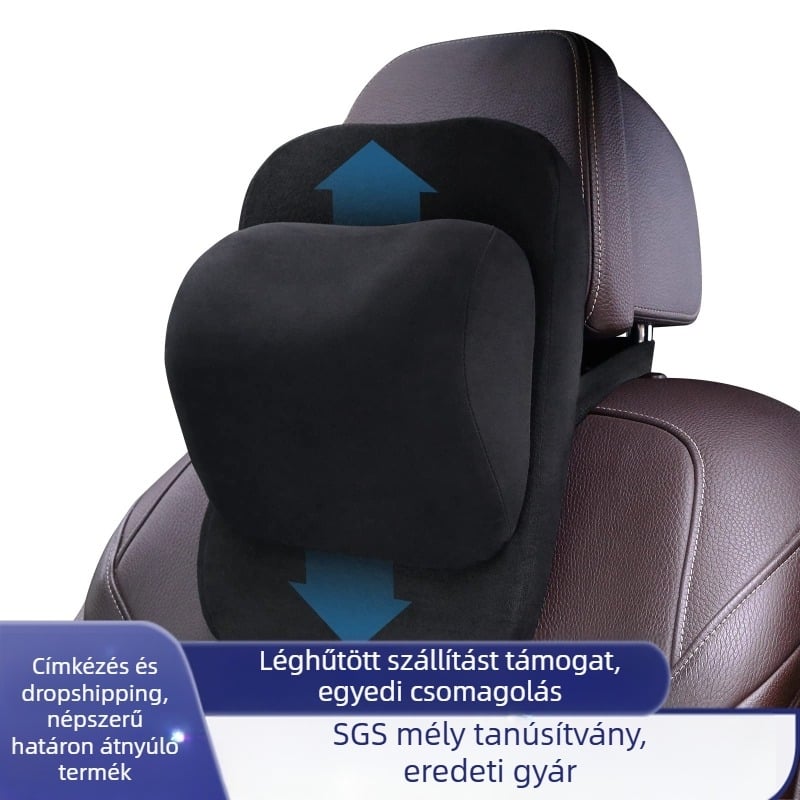 Autófejvédő párna memóriahabbal, külső anyag: tej selyem, testreszabható, univerzális kompatibilitás, modellkód: fB7ndppZ