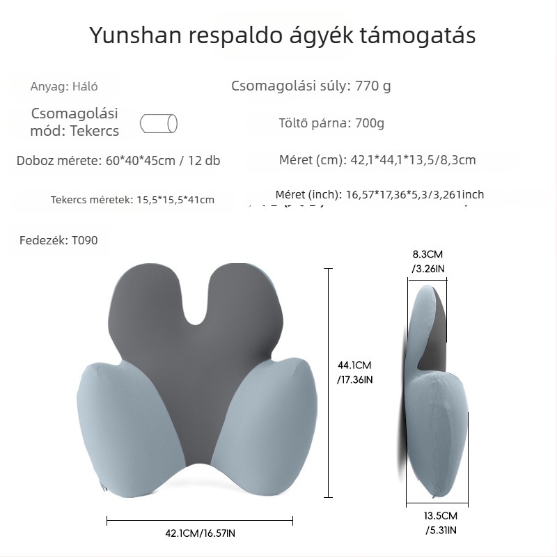Lianda memóriahabos ágyéktámasz párna irodába és autóba, nordikus stílus, univerzális illeszkedés, egész évben használható