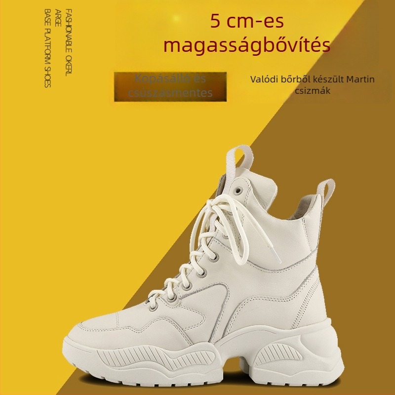 Női Martin csizmák, valódi bőr felsőrész, bőr belső, gumitalp, klínos sarok 3-5 cm, középmagas szár