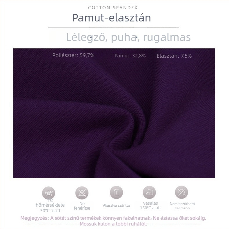 Balett gyakorló ruha lányoknak: hosszú ujjú pamut bodi logóval, mintázat: egyszínű, 95% pamut, gyerekeknek