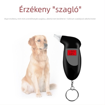 Járműhöz készült légalkohol-teszt nagy pontossággal — légzésalapú alkoholszint mérő autóhoz, műanyag ház, hivatalosan engedélyezett magánmárkák