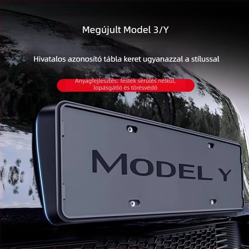 Tesla Model 3/Y rendszámkeret élvédővel – műanyag, WL-002