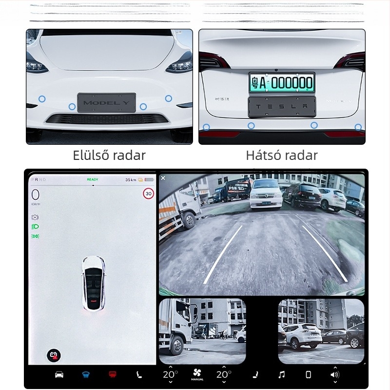 Tesla Model 3/Y rendszámkeret élvédővel – műanyag, WL-002