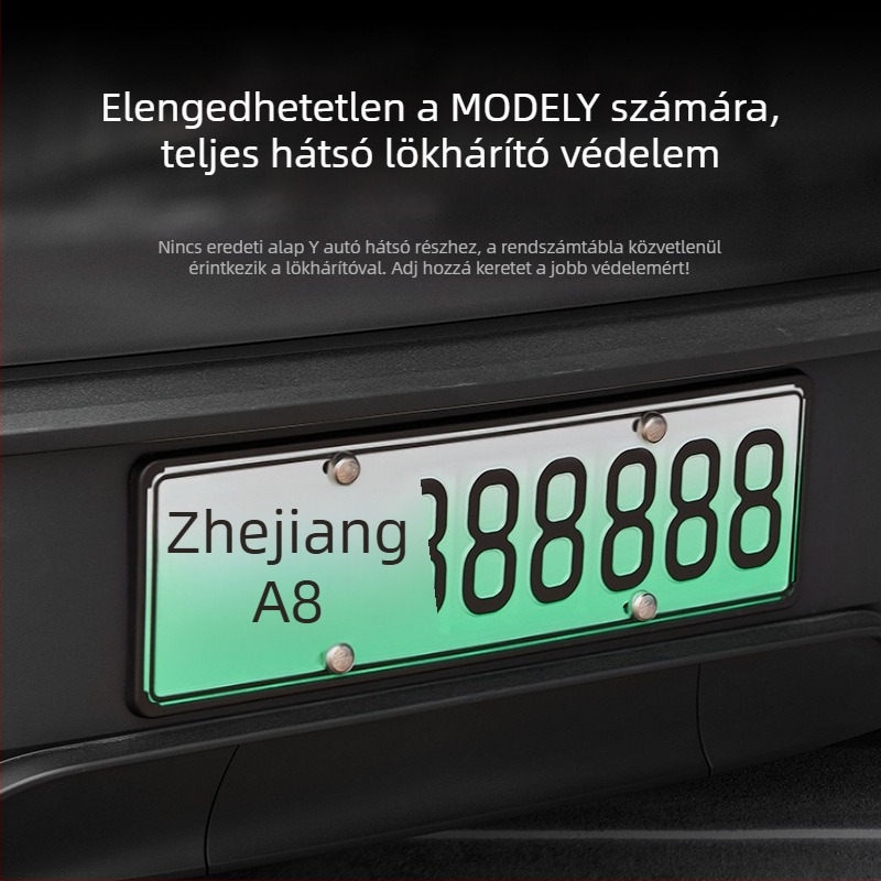 Tesla rendszámkeret, műanyagból, Model Y és Model 3-hoz, testreszabási lehetőséggel