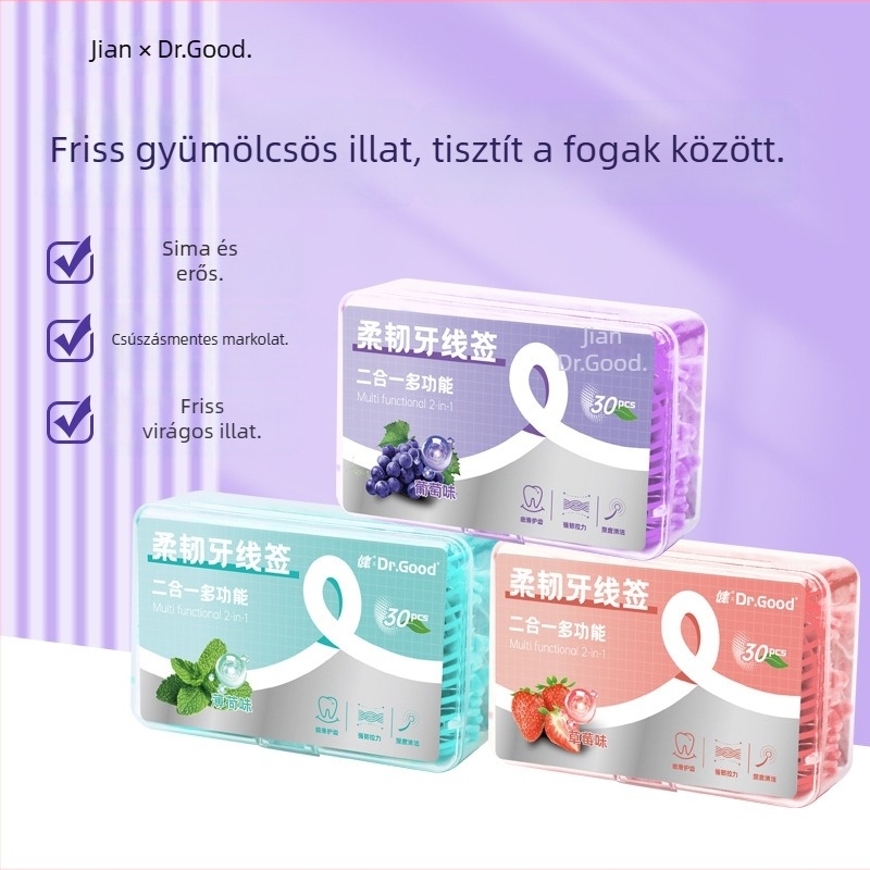 Jian fogselyem – gyümölcsös íz, műanyag, egyszer használatos, 30–50 darab csomagolásonként