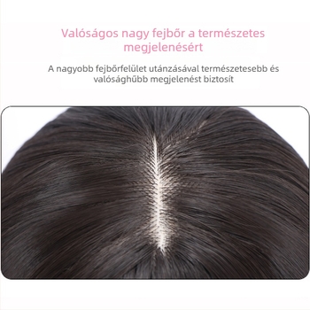 Női paróka, 3D felső hajrész, hullámos haj a felső részen, kicserélhető hajdarab