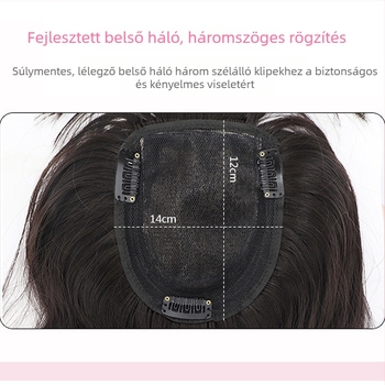 Női paróka, 3D felső hajrész, hullámos haj a felső részen, kicserélhető hajdarab