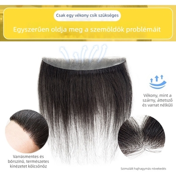 Hairkiegészítő valódi emberi hajból, egyenes, 15/25 cm hosszú, teljesen kézzel készített, festhető vagy formázható