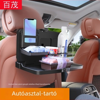 Autóba való italos pohár tartó és hátsó üléshez való étkezőasztal — Anyag: ABS; Modell: Car beverage holder; Alkalmas a hátsó ülés hátoldalára; Licencelt magán címke: Igen; Csomagolás: színes doboz.