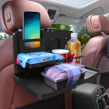 Autóba való italos pohár tartó és hátsó üléshez való étkezőasztal — Anyag: ABS; Modell: Car beverage holder; Alkalmas a hátsó ülés hátoldalára; Licencelt magán címke: Igen; Csomagolás: színes doboz.