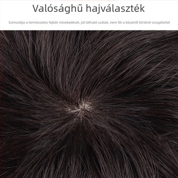 Valódi emberi hajból készült paróka, teljes fejfedés, rövid göndör frizura, középkorú és idősebb nők számára, festhető.