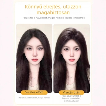 Valódi hajból készült paróka, teljesen kézzel szőtt darab, frufru nyolcas formájú a hajvonal elrejtésére; láthatatlan, természetes, könnyű és lélegző (Anyag: valódi haj; Feldolgozás: kézzel szőtt; Frufru: nyolcas; Festés: engedélyezett; Haj típus: egyenes)