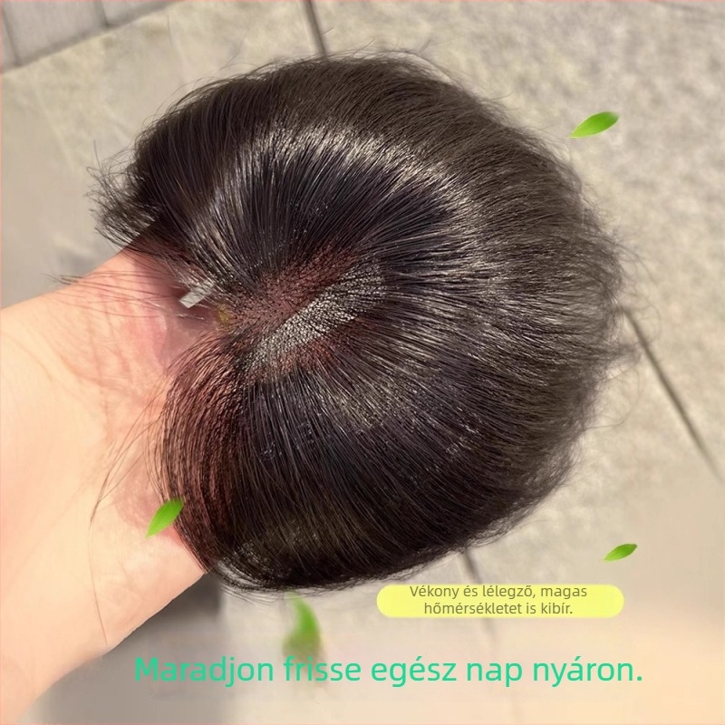 Valódi hajból készült paróka, teljesen kézzel szőtt darab, frufru nyolcas formájú a hajvonal elrejtésére; láthatatlan, természetes, könnyű és lélegző (Anyag: valódi haj; Feldolgozás: kézzel szőtt; Frufru: nyolcas; Festés: engedélyezett; Haj típus: egyenes)