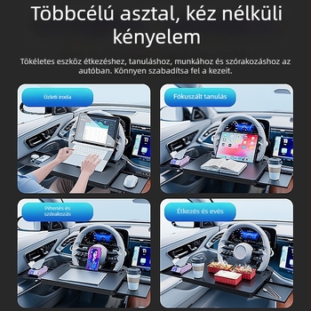 Multifunkcionális, univerzális autó kormánykerék asztalka pohártartóval és lebegő belső tér íróasztallal