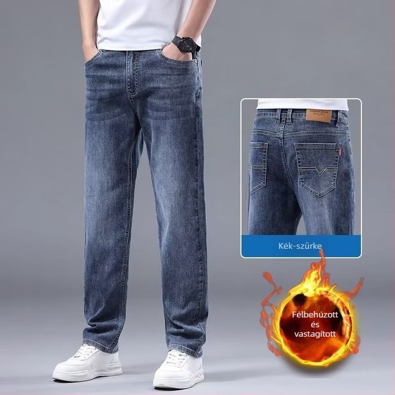 Denim farmernadrág egyenes szárú – középmagas derék, közepes elasztikusság, utcai stílus, őszi–téli 2025