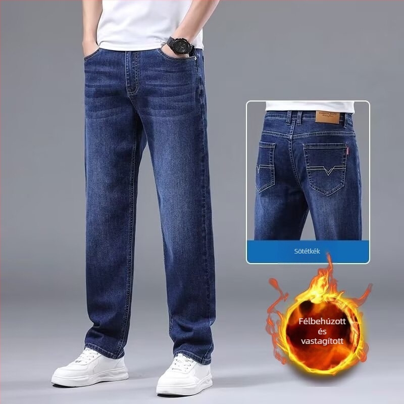 Denim farmernadrág egyenes szárú – középmagas derék, közepes elasztikusság, utcai stílus, őszi–téli 2025