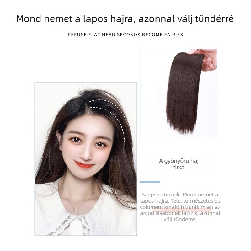 Női hajrész, gyökéremeléshez pad, egyenes stílus, magas hőmérsékletű szálak
