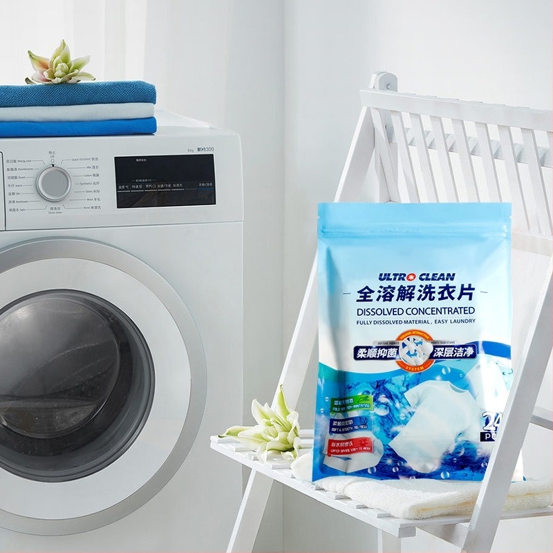 Ruhatisztító tabletták — foltvédelem, alacsony habzás, illatmentes, 6–10% aktív összetevő