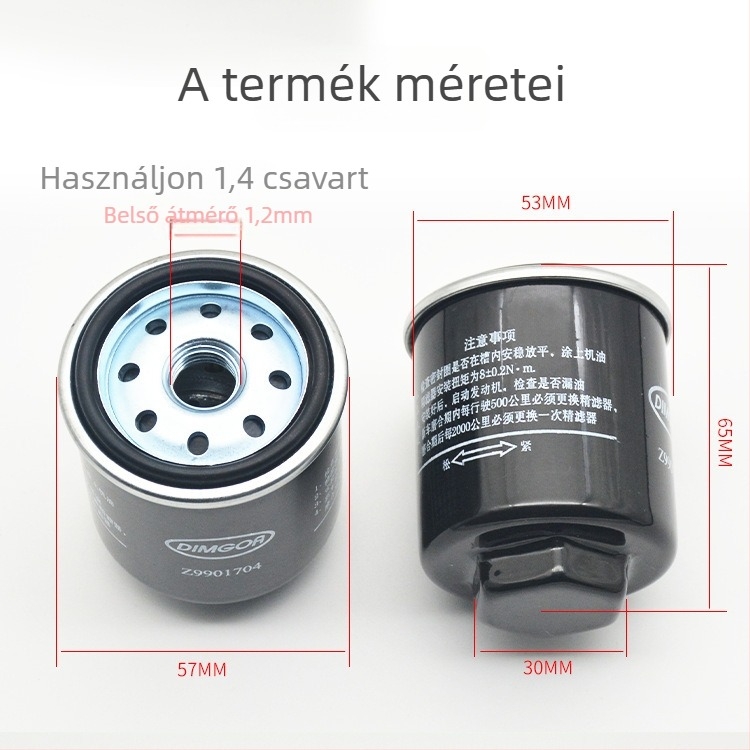 Olajszűrő elem Lovol Zongshen háromkerekű motorkerékpárhoz 200/250cc — egyhengeres, nyomaték 150 Nm, Márka Mogelon, Modell 002