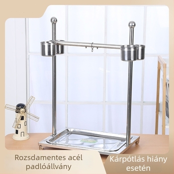 Papagáj padlóra álló állvány – rozsdamentes acél, tartós, madarak számára.